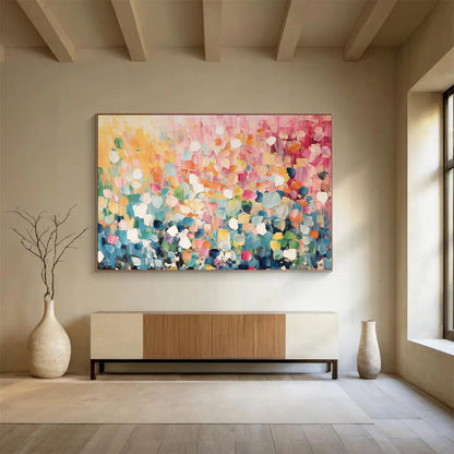 Colorful Dot - Matrix Abstract Art - Vibrant Living Room Centerpiece DLZ161
