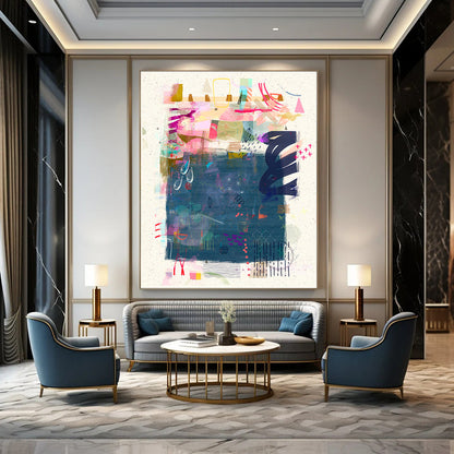 Large-Scale Custom Hand-Painted Abstract Art for Office & Bar LargeART1822