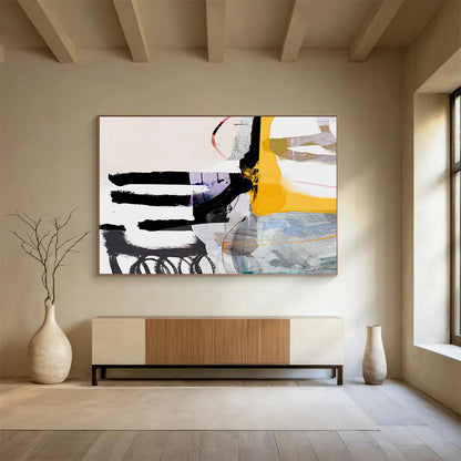 Bold Color Block Collage - Modern Living Room Statement DLZ112