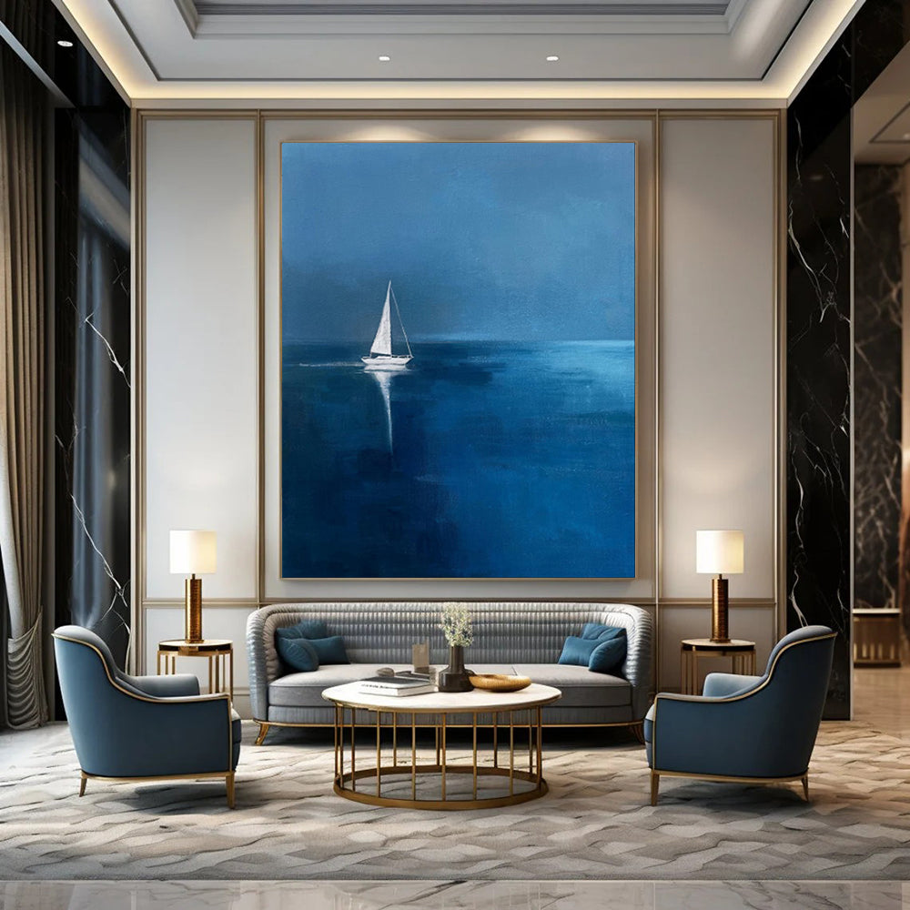 Hand-Painted Personalized Abstract Mural for Office & Dining Room LargeART1877