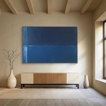 “Two - Toned Blue Minimalist” - Color - Field Painting On Canvas HB0524