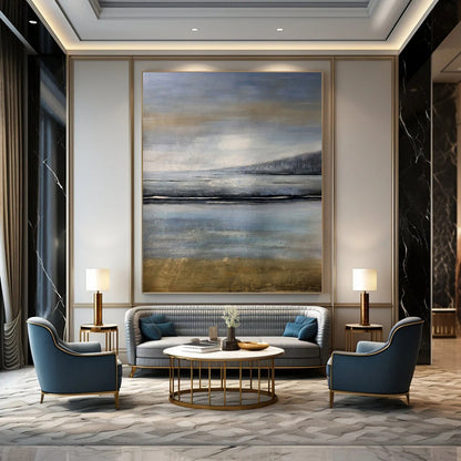 Tall - Stretch Vertical Hand - Painted Textured Custom Abstract Hymn for Hotel and Bedroom DKH1576