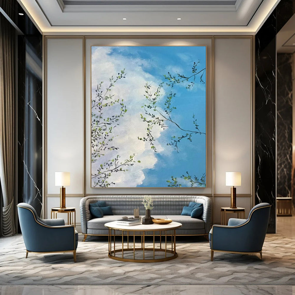 Exuberant & Playful Hand-Painted Custom Abstract Painting for Dining Room & Bar LargeART1986