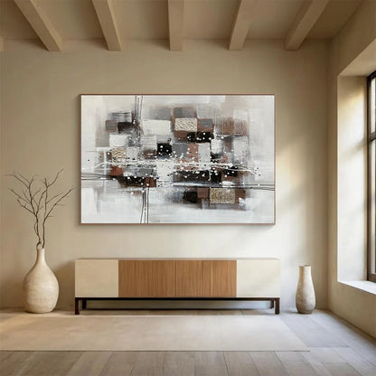 “Dynamic Reverberations” Giant Abstract Artwork for Living Room & Dining Room DKH354