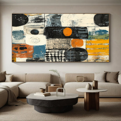 Colorful Abstract Blocks "Playful Composition" Painting On Canvas HB296