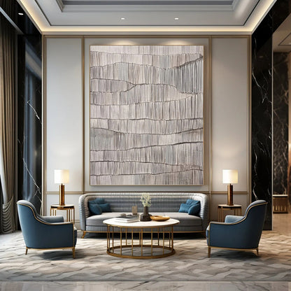 Colossal Hand - Painted Custom Textured Abstract Canvas for Dining Room & Bar DKH1034
