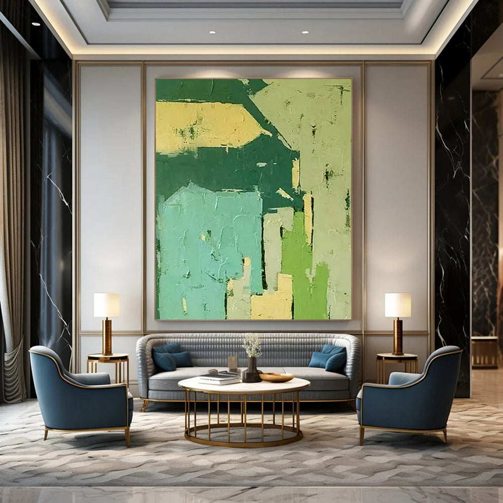 Enormous-Scale Hand-Painted Abstract Wall Installations for Living Room & Hotel LargeART2276