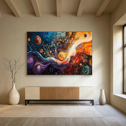 Giant Original Textured Hand - Crafted Abstract Painting for Transformed Environments DKH815