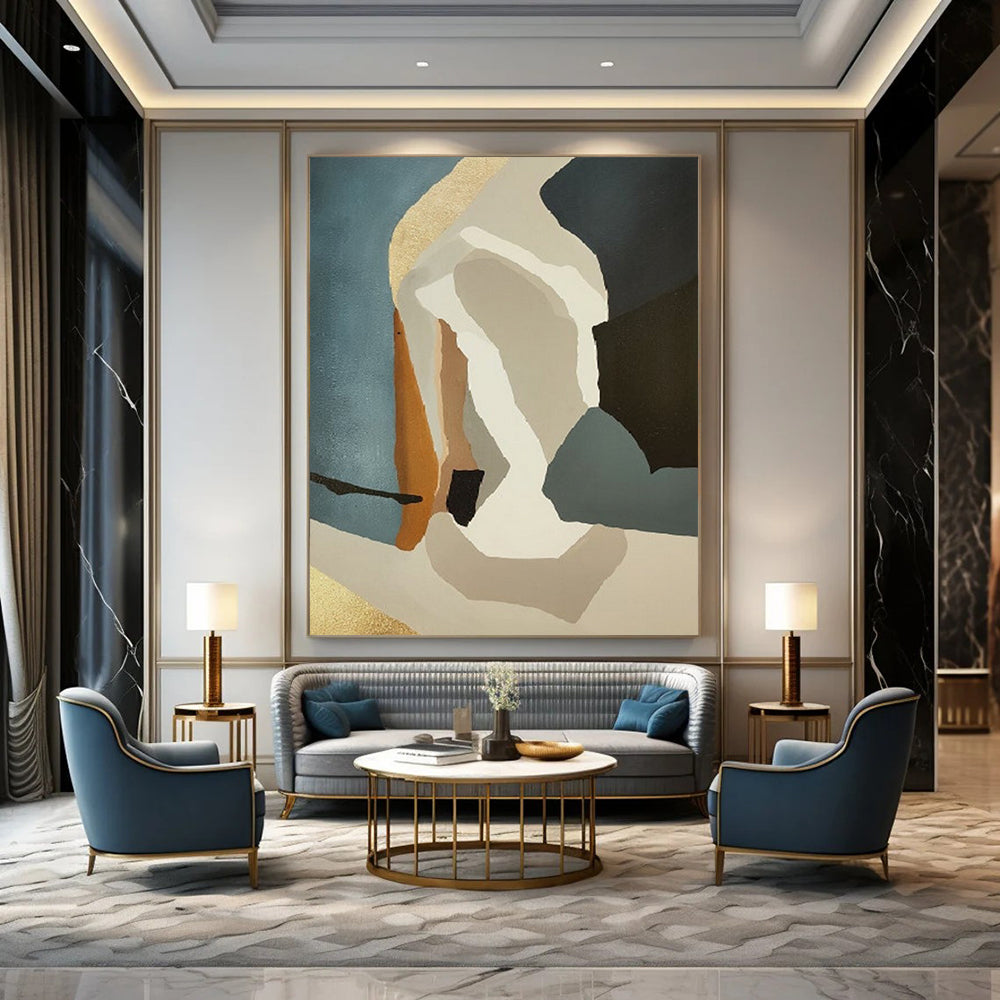 Swirling Textures: Large - Format Custom Abstract Gem for Bedroom and Bar DTP145
