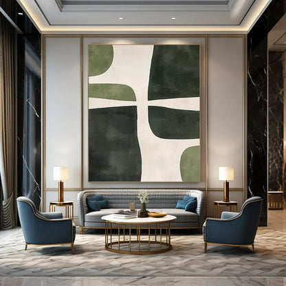 Large-Format-Scale Hand-Painted Abstract Canvases for Entryway & Hallway LargeART2370