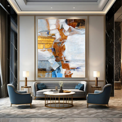 Elegant Textured Abstract Painting for Living Room & Hotel Lobby DKH0937