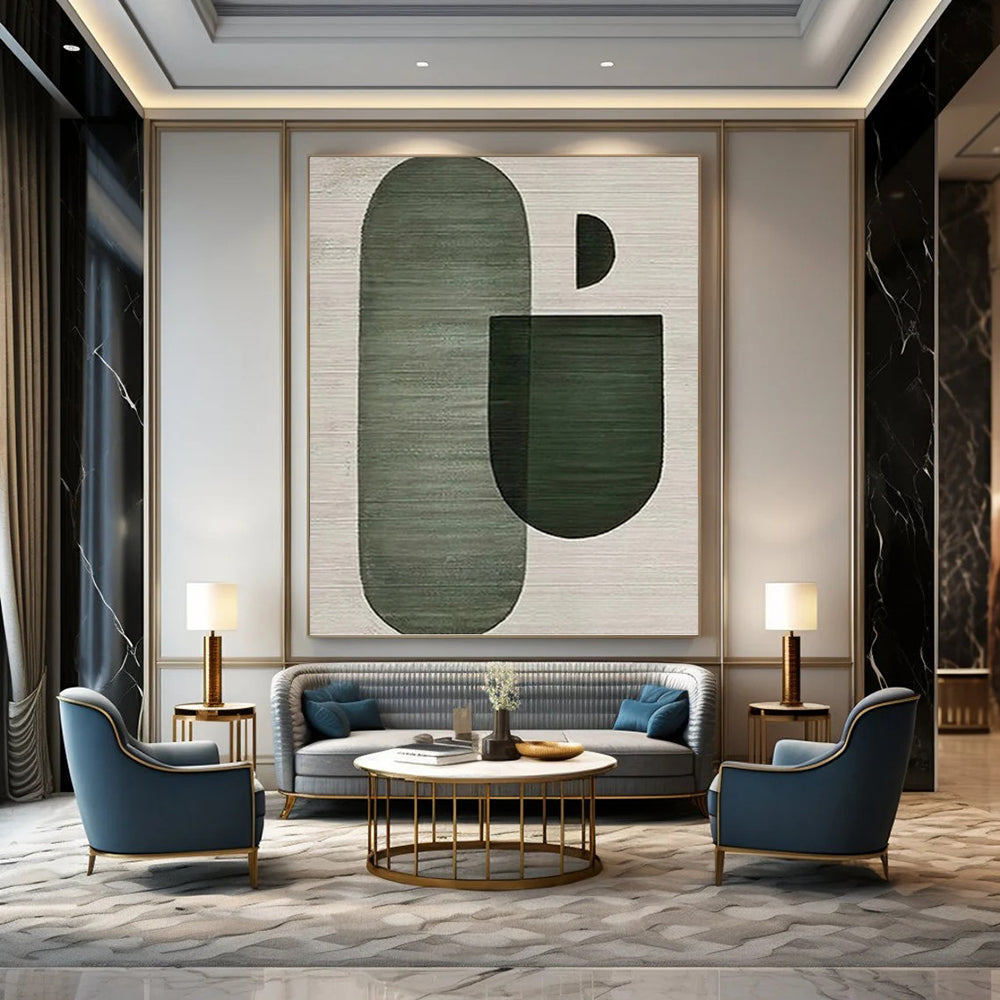 Designer - Led Hand - Rendered Textured Canvas Abstract for Dining Room & Hotel Suite DKH1132