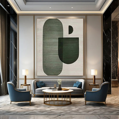 Designer - Led Hand - Rendered Textured Canvas Abstract for Dining Room & Hotel Suite DKH1132