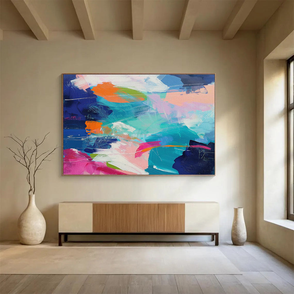 Oversized Textured Abstract Wall Art for Bedroom & Entryway DKH489