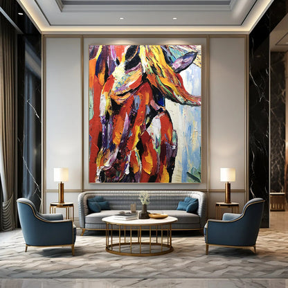 Luxurious Hand - Painted Textured Abstract Art for Hotel & Entryway DKH1272