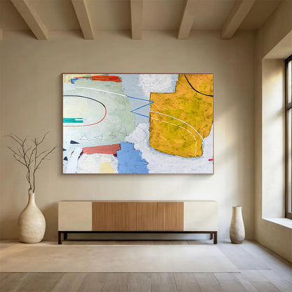 Striking Hand - Painted Abstract Painting for Entryway & Bar DKH559