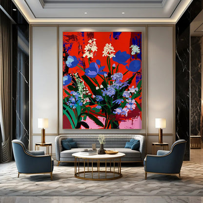 Mystic Grove: Monumental Hand - Painted Textured Custom Abstract Art for Dining Room and Hallway DTP101