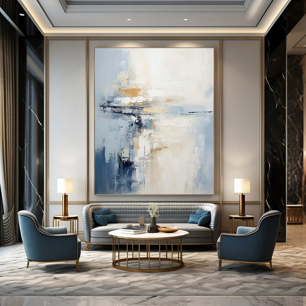 Gigantic-Sized Hand-Painted Abstract Wall Mural for Living Room & Entryway LargeART2339
