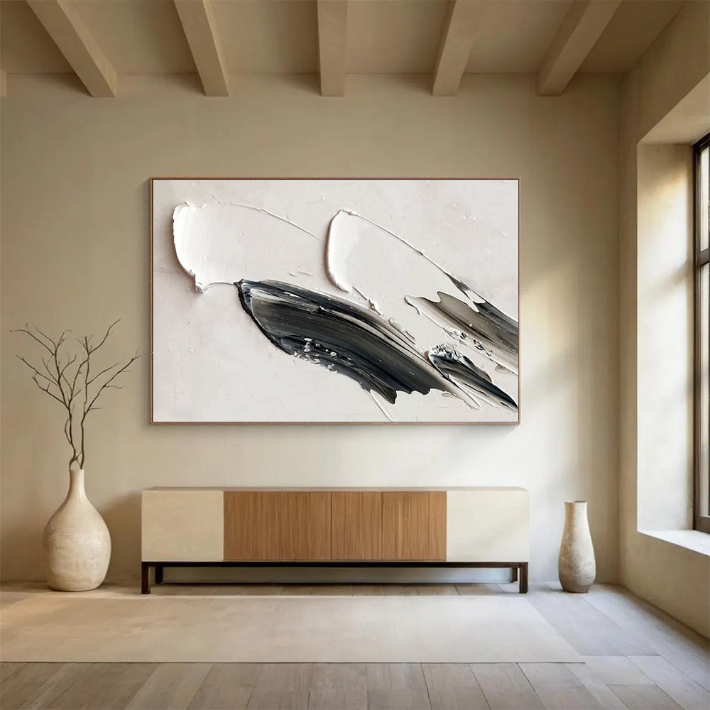 Modern Large Abstract Mural with Sleek Textured Layers for Office & Hallway DKH908