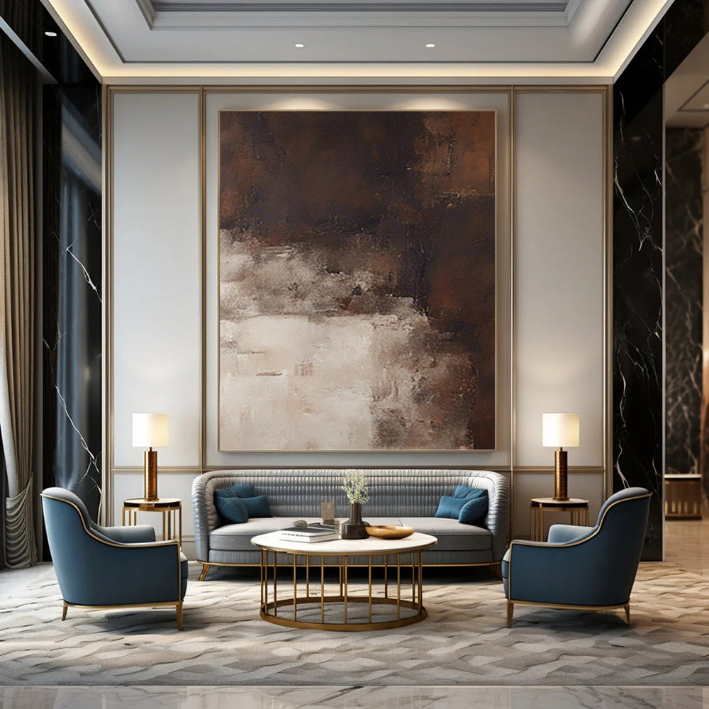 Vast Hand - Painted Textured Custom Abstract Art, for Decorating Bedroom and Dining Room DKH1469