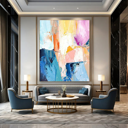 Big-Size Handmade Abstract Art: Textured Details for Dining Room & Hotel DTP280