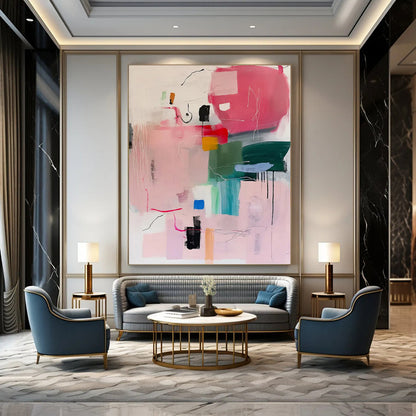 Oversized Hand - Painted Custom Textured Abstract Artwork for Hallway & Entryway DKH0998