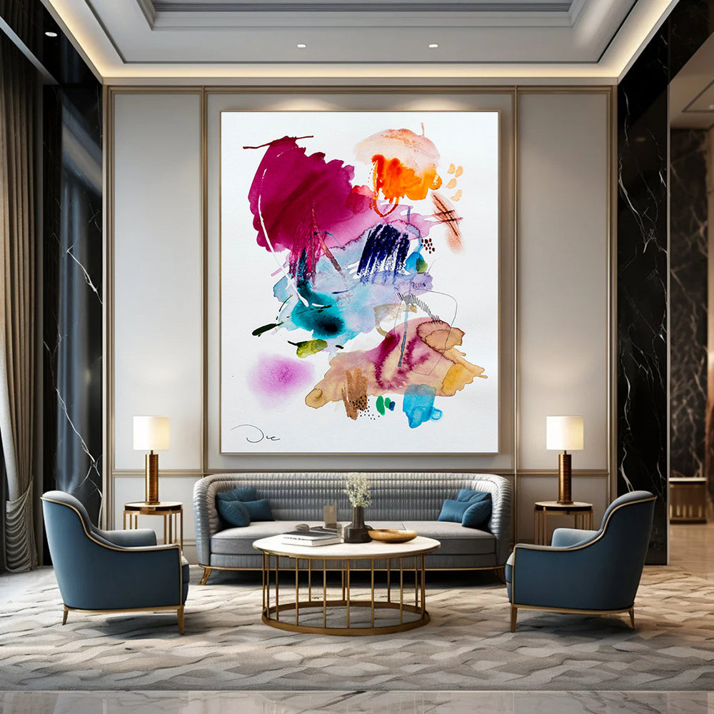 Hand-Painted Bespoke Abstract Art for Dining Room & Hallway LargeART1819
