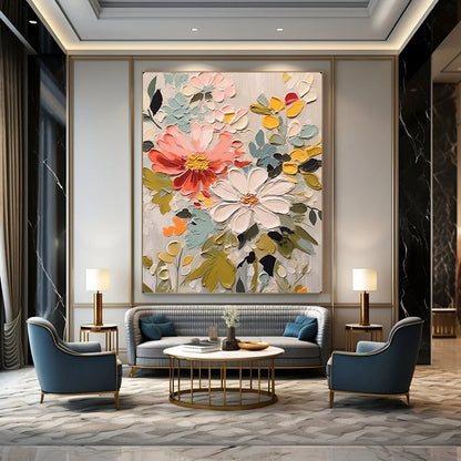 Hand-Painted Large-Scale Textured Abstract Wall Art for Bar & Entertainment Room LargeART2128