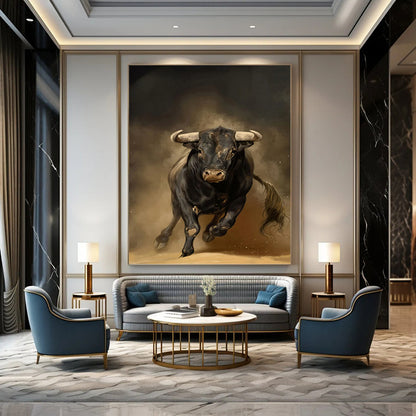 Large - Sized Exquisite Hand - Painted Textured Abstract Mural on Canvas for Bar & Hotel DKH1409