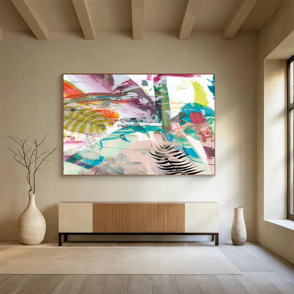 Vibrant Tropical Collage - Lively Dining Room Accent DLZ118