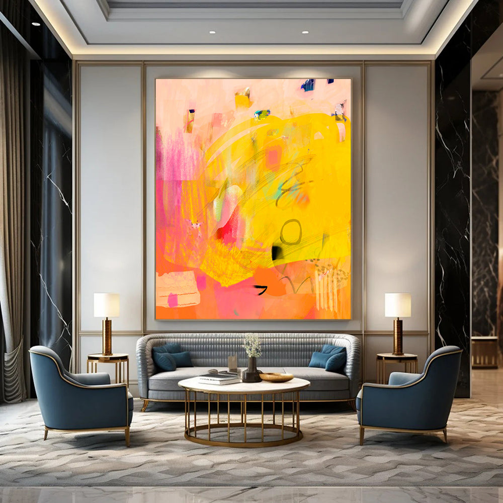 Mysterious & Intriguing Hand-Painted Custom Abstract Painting for Bedroom & Hallway LargeART2005