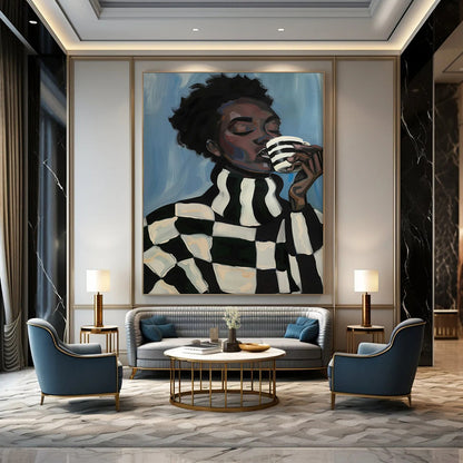 Earthy Textured Abstract Wall Art for Office & Dining Room LargeART2045