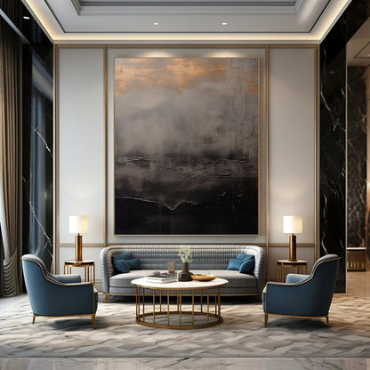 Custom Vertical Hand - Painted Textured Abstract Painting for Bedroom and Entryway DKH1662