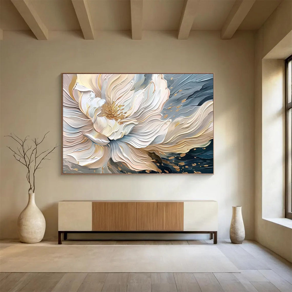Immense Textured Hand - Painted Abstract Artwork for Artistic Focal Points DKH703