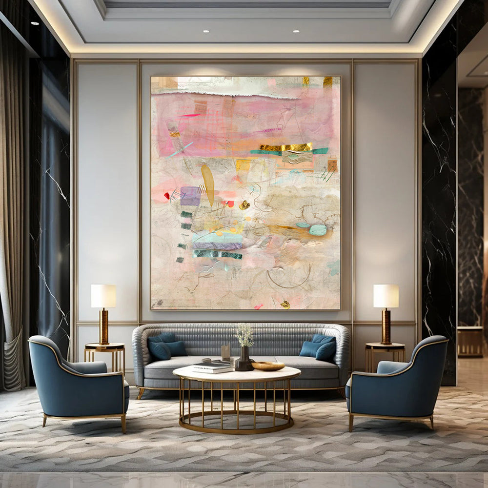 Hand-Painted Bespoke Abstract Canvas for Dining Room & Hotel LargeART1853