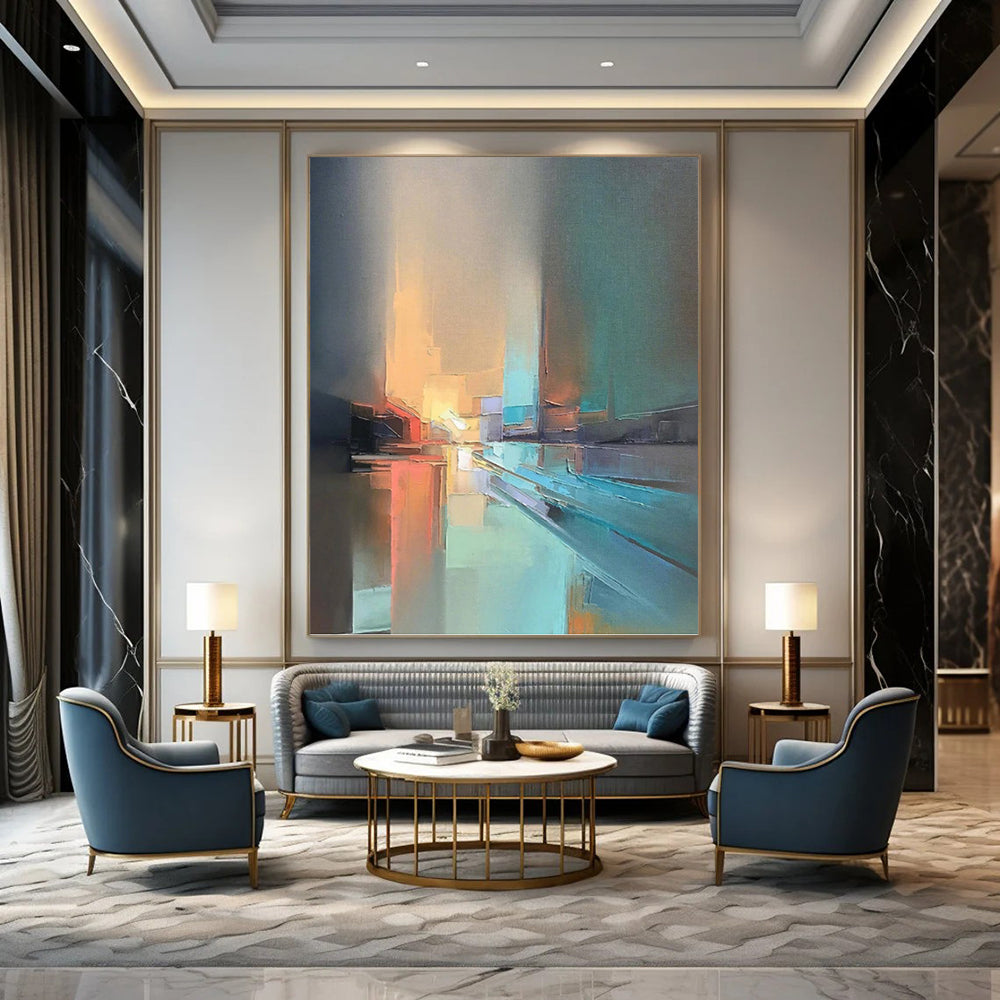 Gorgeous Hand - Painted Textured Canvas Abstract for Bar & Hotel Suite DKH1066