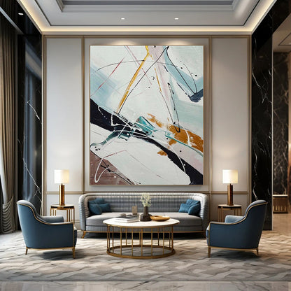 Colossal - Sized Hand - Painted Custom Abstract Gem for Entryway and Hallway DTP046