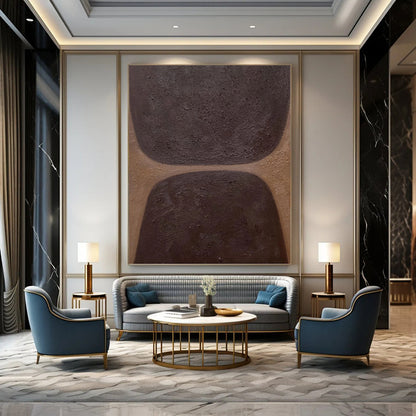 Creatively Curated Hand - Painted Textured Canvas Mural for Bar & Hotel Lobby DKH1169
