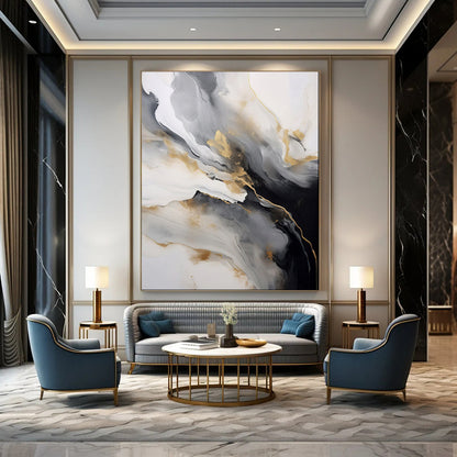 Classic Textured Abstract Wall Art for Dining Room & Library LargeART2066