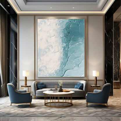 Gracefully Large - Scale Hand - Painted Textured Abstract for Dance Studio & Rehearsal Space DKH1250