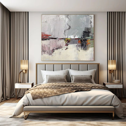 Large-Scale Hand-Painted Abstract Mural for Office & Hotel Sustainability Zones LargeART1459
