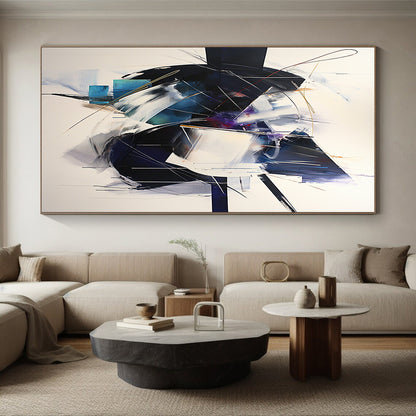 Colorful Abstract Shapes "Vibrant Fusion" Painting On Canvas HB291