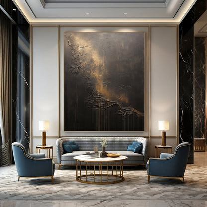 Vertical Hand - Painted Large Abstract Custom Gem for Living Room and Hallway DKH1663