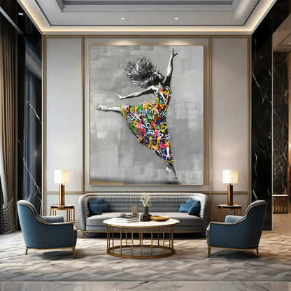 Sky - Piercing Vertical Hand - Painted Custom Abstract Masterwork with Geode Textures, for Bedroom and Dining Room DKH1605