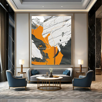 Titanic - Proportioned Vertical Hand - Painted Textured Custom Abstract Mural, Suitable for Bar and Hallway DKH1528