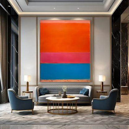Tall - Stretch Vertical Hand - Painted Textured Custom Abstract Hymn for Hotel and Bedroom DKH1604
