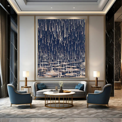Lavish Hand - Painted Textured Abstract Mural for Bar & Hotel DKH1325