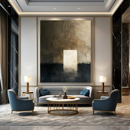 Immense Hand - Painted Textured Custom Abstract Canvas for Office and Entryway DTP008