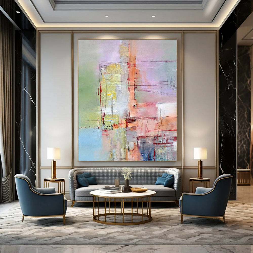 Gigantic Hand-Painted Abstract Mural for Dining Room & Bar LargeART2259