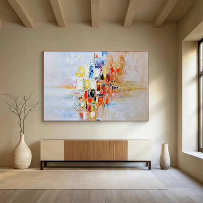 Colorful Abstract Cityscape - Vibrant Living Room or Office Art DLZ180